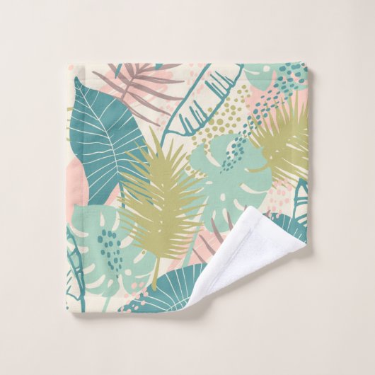 Bladpatroon handdoek set (Wasdoekje)