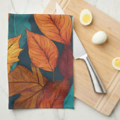Bladpatroon Herfst Natuur Kleurrijke herfstbladere Theedoek (Quarter Fold)