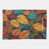 Bladpatroon Herfst Natuur Kleurrijke herfstbladere Theedoek (Horizontaal)