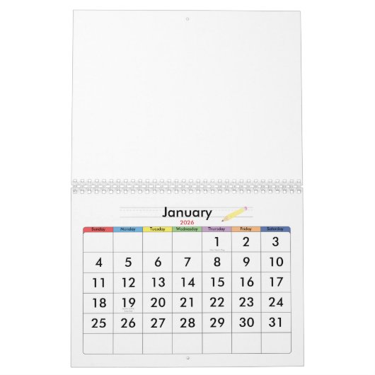 bladpatroon kalender (Jan 2026)