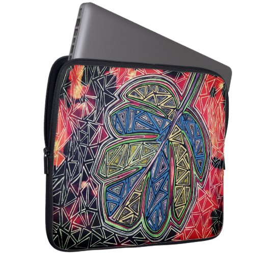Bladpatroon Laptop Sleeve (Voorkant Rechts)