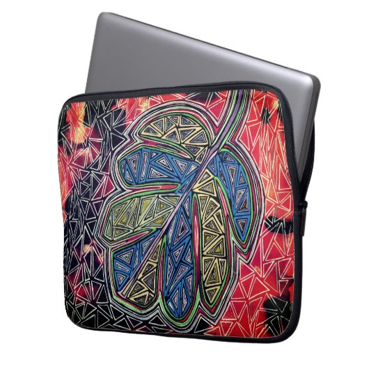 Bladpatroon Laptop Sleeve (Voorkant Links)