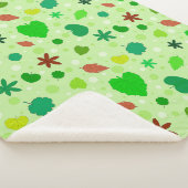 Bladpatroon met diverse vormen en kleuren sherpa deken (3/4)