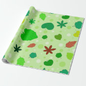 Bladpatroon met verschillende vormen en kleuren cadeaupapier (Uitgerold)