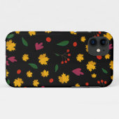 Bladpatroon op een zwarte achtergrond Case-Mate iPhone case (Achterkant (horizontaal))