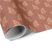 Bladpatroon op warme bruine achtergrond, cadeaupapier (Rol Hoek)