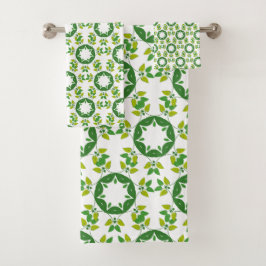 Bladpatroon, patroon van bladeren, groene bladeren bad handdoek