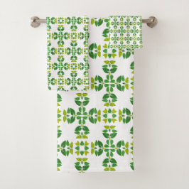 Bladpatroon, patroon van bladeren, groene bladeren bad handdoek