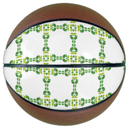 Bladpatroon, patroon van bladeren, groene bladeren basketbal