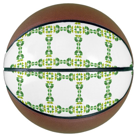 Bladpatroon, patroon van bladeren, groene bladeren basketbal (Voorkant)