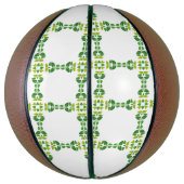 Bladpatroon, patroon van bladeren, groene bladeren basketbal (Verticaal)