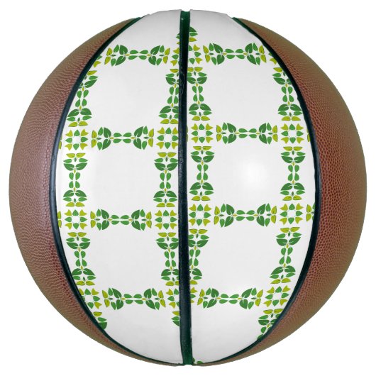 Bladpatroon, patroon van bladeren, groene bladeren basketbal (Verticaal)