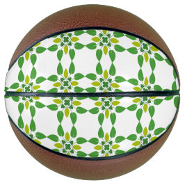 Bladpatroon, patroon van bladeren, groene bladeren basketbal