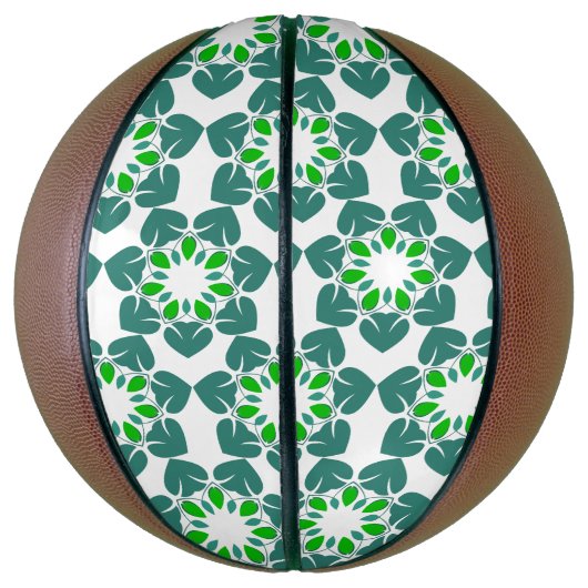 Bladpatroon, patroon van bladeren, groene bladeren basketbal (Verticaal)