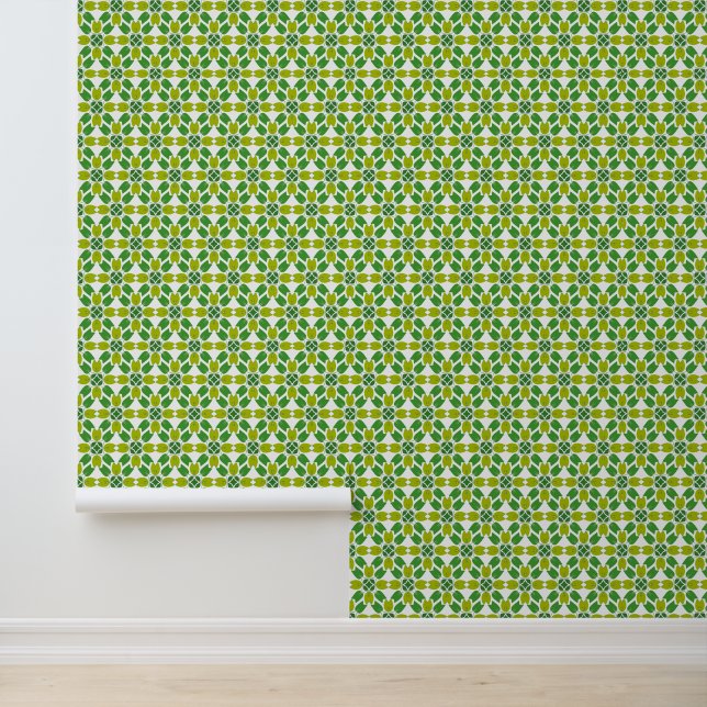 Bladpatroon, patroon van bladeren, groene bladeren behang (Applicatie)