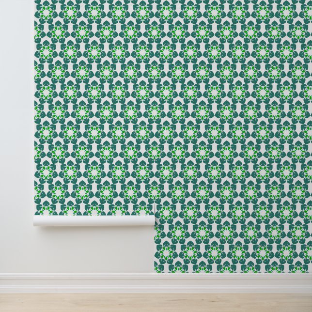 Bladpatroon, patroon van bladeren, groene bladeren behang (Applicatie)
