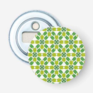 Bladpatroon, Patroon Van Bladeren, Groene Bladeren Button Flesopener