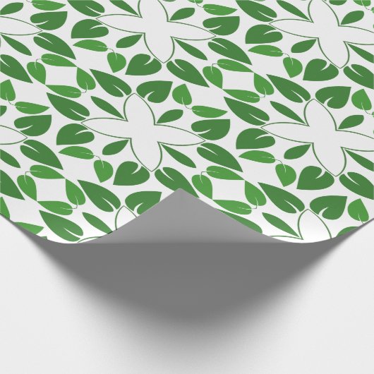 Bladpatroon, patroon van bladeren, groene bladeren cadeaupapier (Hoek)
