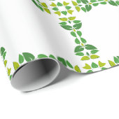 Bladpatroon, patroon van bladeren, groene bladeren cadeaupapier (Rol Hoek)