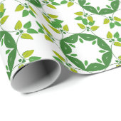 Bladpatroon, patroon van bladeren, groene bladeren cadeaupapier (Rol Hoek)