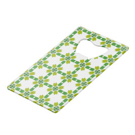 Bladpatroon, patroon van bladeren, groene bladeren creditkaart flessenopener