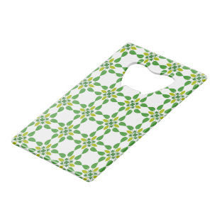 Bladpatroon, patroon van bladeren, groene bladeren creditkaart flessenopener