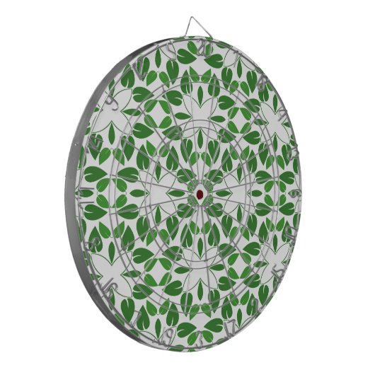 Bladpatroon, patroon van bladeren, groene bladeren dartbord (Voorkant Links)