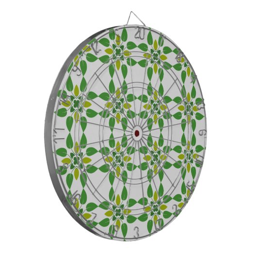 Bladpatroon, patroon van bladeren, groene bladeren dartbord (Voorkant Links)