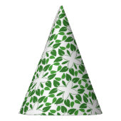 Bladpatroon, patroon van bladeren, groene bladeren feesthoedjes (Links)