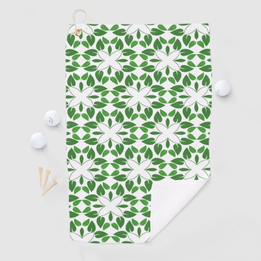 Bladpatroon, patroon van bladeren, groene bladeren golfhanddoek (Insitu)