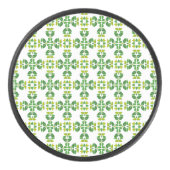 Bladpatroon, patroon van bladeren, groene bladeren hockey puck (Voorkant)