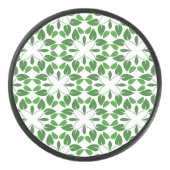 Bladpatroon, patroon van bladeren, groene bladeren hockey puck (Voorkant)