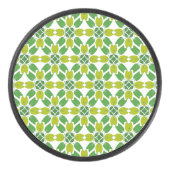 Bladpatroon, patroon van bladeren, groene bladeren hockey puck (Voorkant)