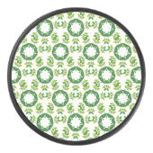 Bladpatroon, patroon van bladeren, groene bladeren hockey puck (Voorkant)