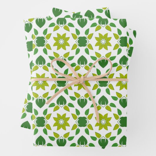 Bladpatroon, patroon van bladeren, groene bladeren inpakpapier vel (In situ)