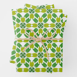 Bladpatroon, patroon van bladeren, groene bladeren inpakpapier vel