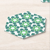 Bladpatroon, patroon van bladeren, groene bladeren kartonnen onderzetters (Schuin)