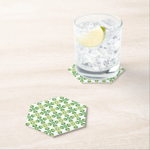 Bladpatroon, patroon van bladeren, groene bladeren kartonnen onderzetters