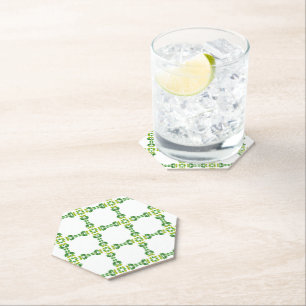 Bladpatroon, patroon van bladeren, groene bladeren kartonnen onderzetters