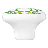 Bladpatroon, patroon van bladeren, groene bladeren keramische knop (Zijkant)