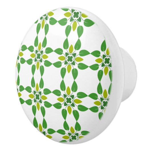 Bladpatroon, patroon van bladeren, groene bladeren keramische knop (Rechts)