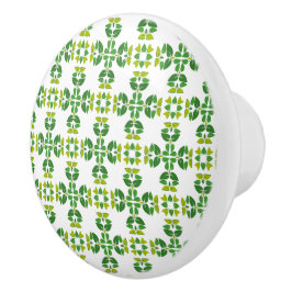 Bladpatroon, patroon van bladeren, groene bladeren keramische knop