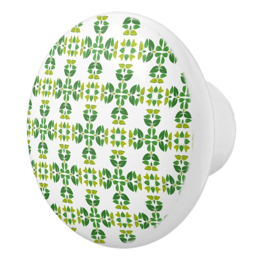 Bladpatroon, patroon van bladeren, groene bladeren keramische knop (Rechts)