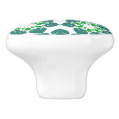 Bladpatroon, patroon van bladeren, groene bladeren keramische knop (Zijkant)