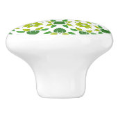 Bladpatroon, patroon van bladeren, groene bladeren keramische knop (Zijkant)