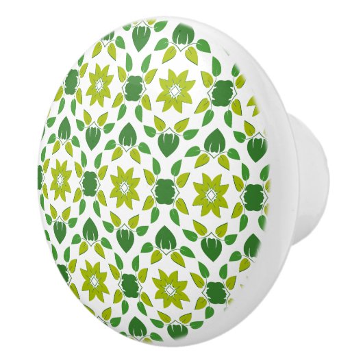 Bladpatroon, patroon van bladeren, groene bladeren keramische knop (Rechts)
