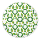 Bladpatroon, patroon van bladeren, groene bladeren keramische knop (Voorkant)