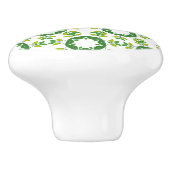 Bladpatroon, patroon van bladeren, groene bladeren keramische knop (Zijkant)