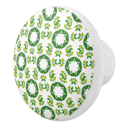 Bladpatroon, patroon van bladeren, groene bladeren keramische knop (Rechts)