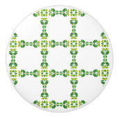 Bladpatroon, patroon van bladeren, groene bladeren keramische knop (Voorkant)